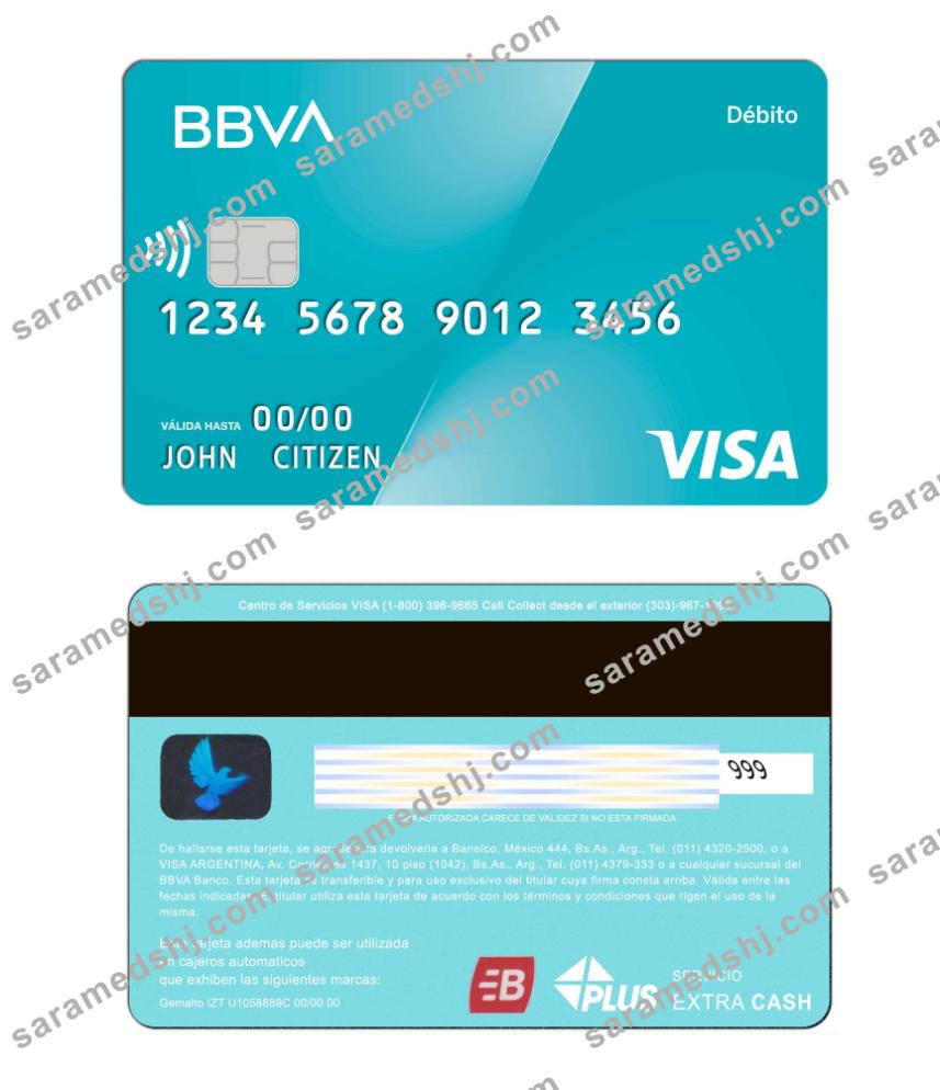 Argentina BBVA bank Visa Debit Card